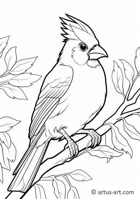 Awesome Northern cardinal Coloring Page